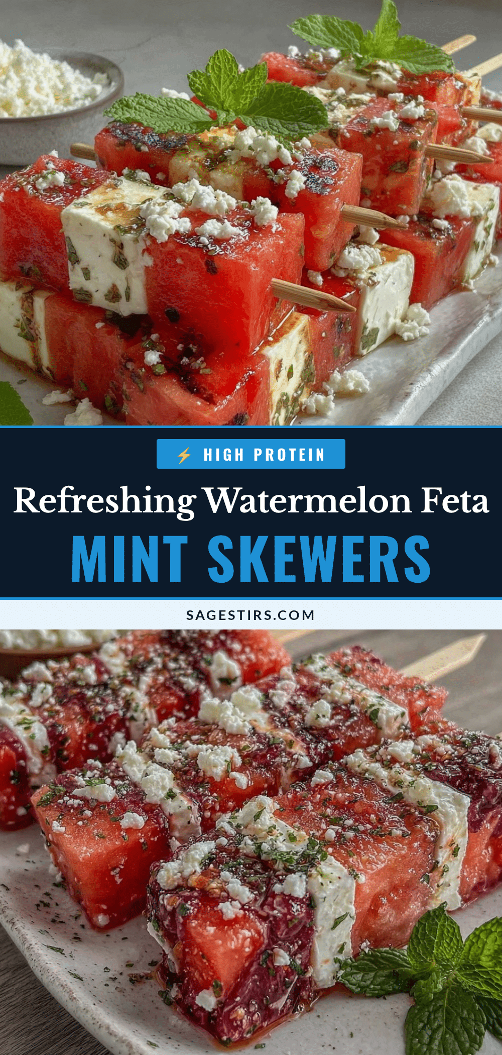 watermelon feta mint skewers recipe