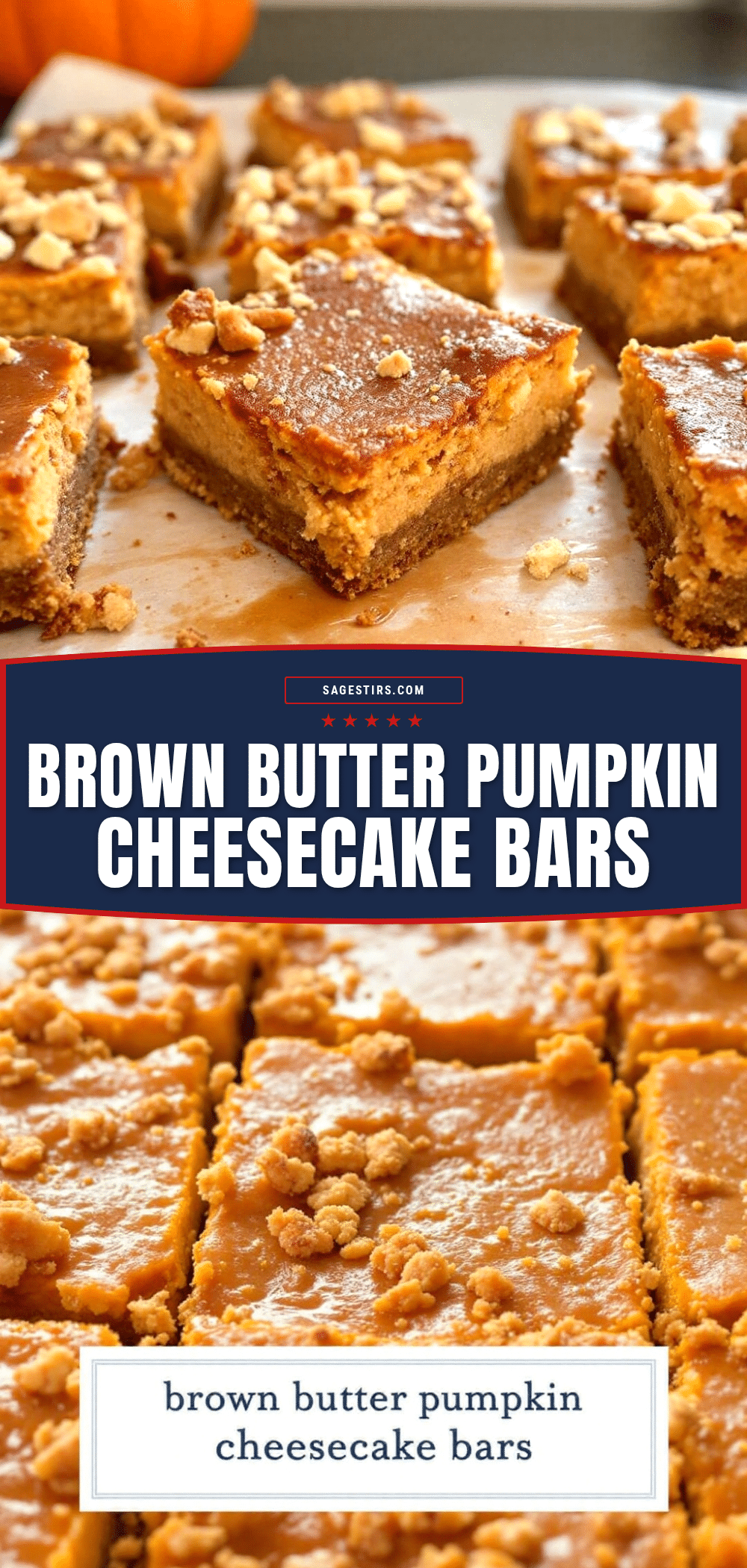 brown butter pumpkin cheesecake bars recipe