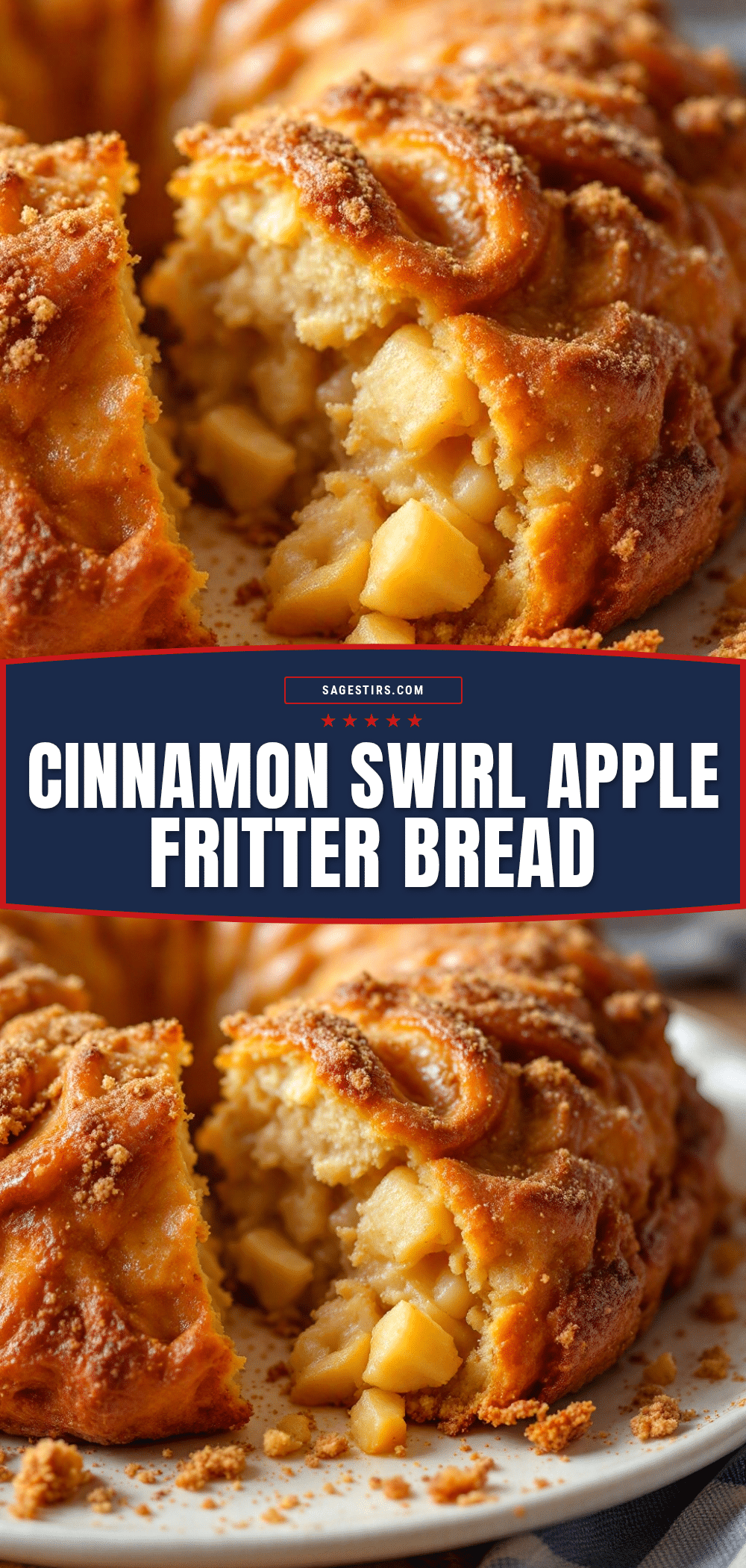 cinnamon sugar apple fritter bread recipe