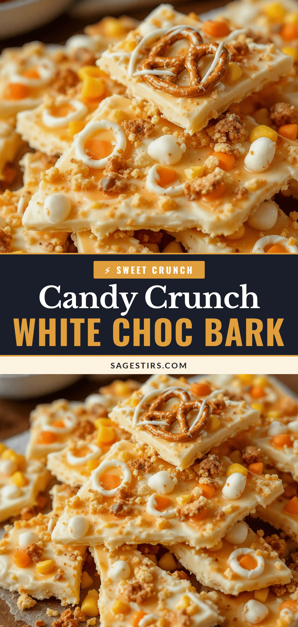 Easy Candy Corn Bark with White Chocolate recipe