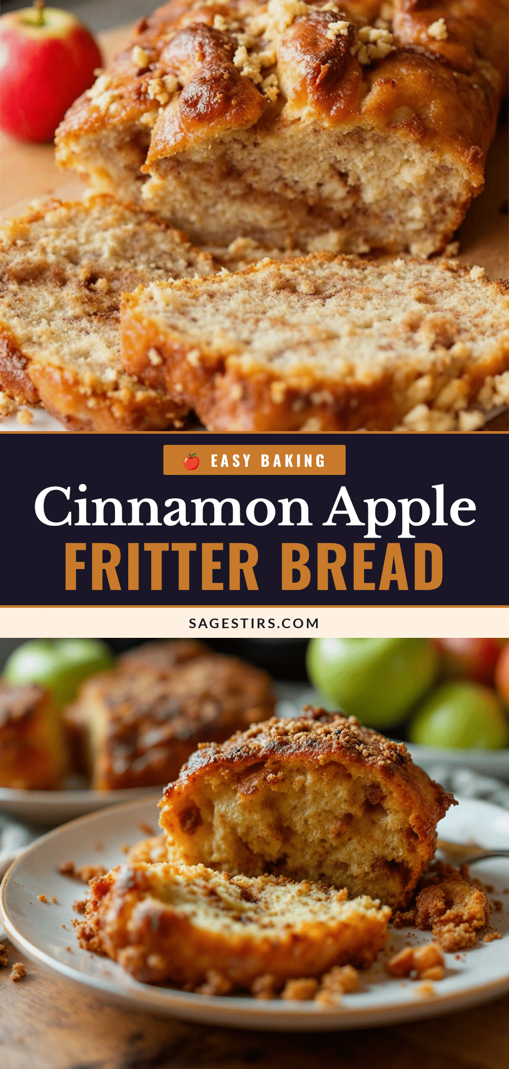 Easy Cinnamon Apple Fritter Bread recipe