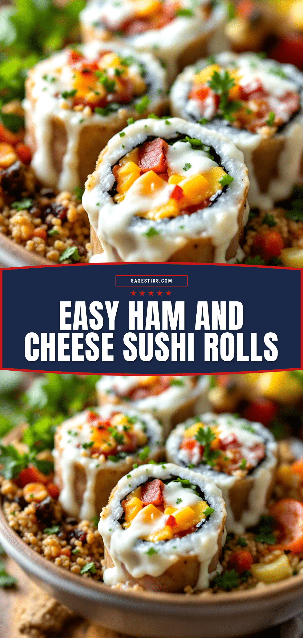 easy ham and cheese lunchbox sushi rolls recipe
