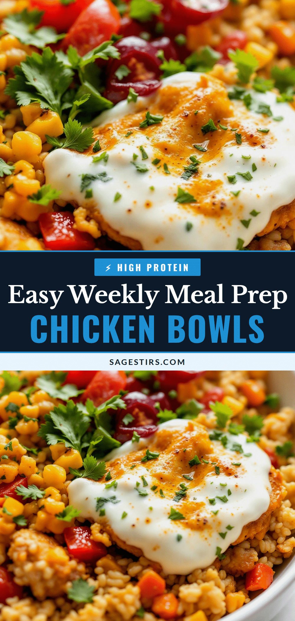 Easy Weekly Meal Prep Chicken and Rice Bowls recipe