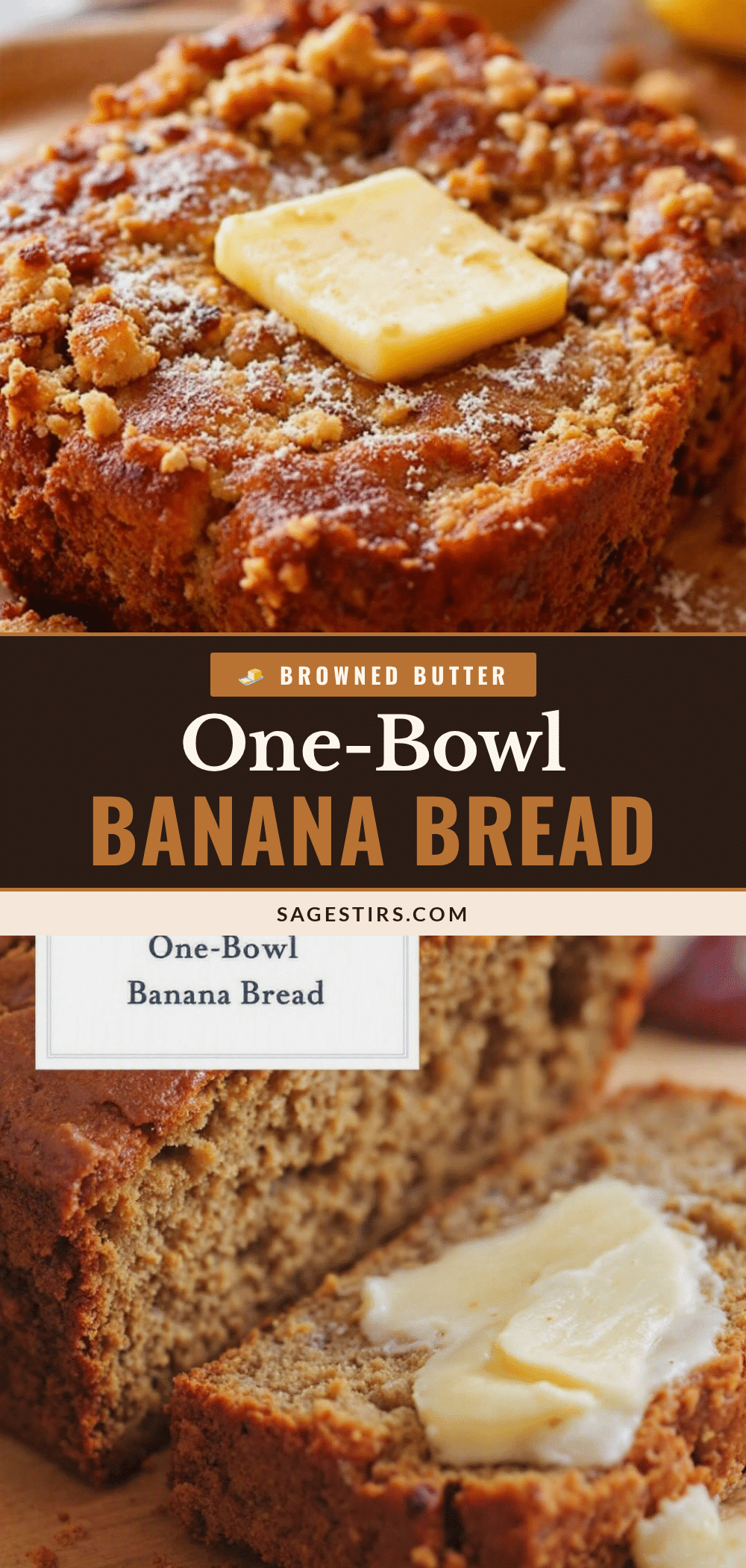 one-bowl banana bread with browned butter recipe