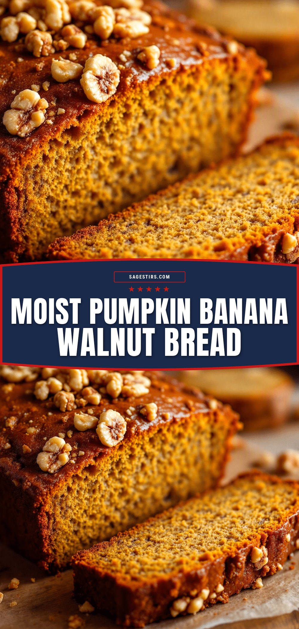 pumpkin banana walnut bread recipe
