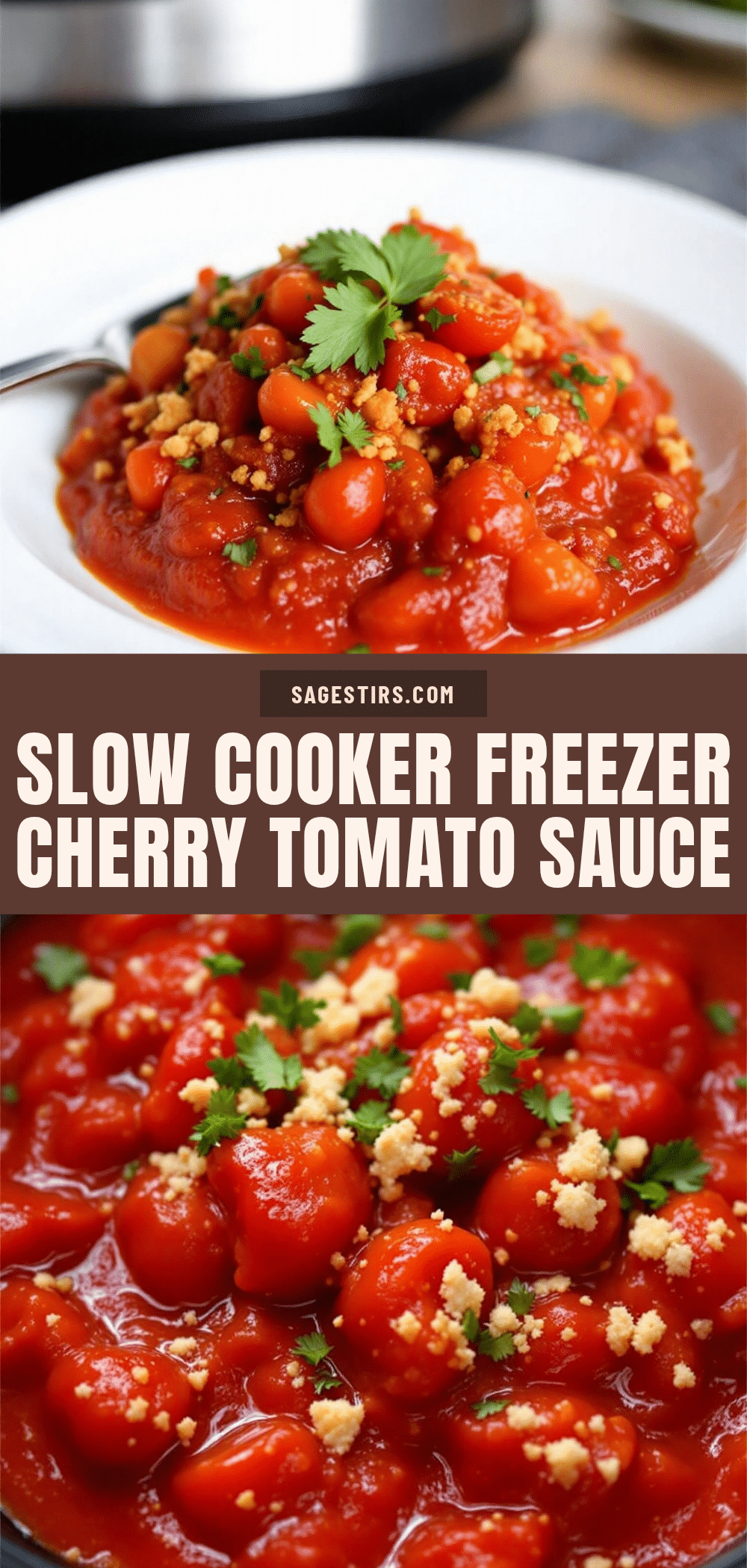 slow cooker cherry tomato sauce for freezer batch recipe