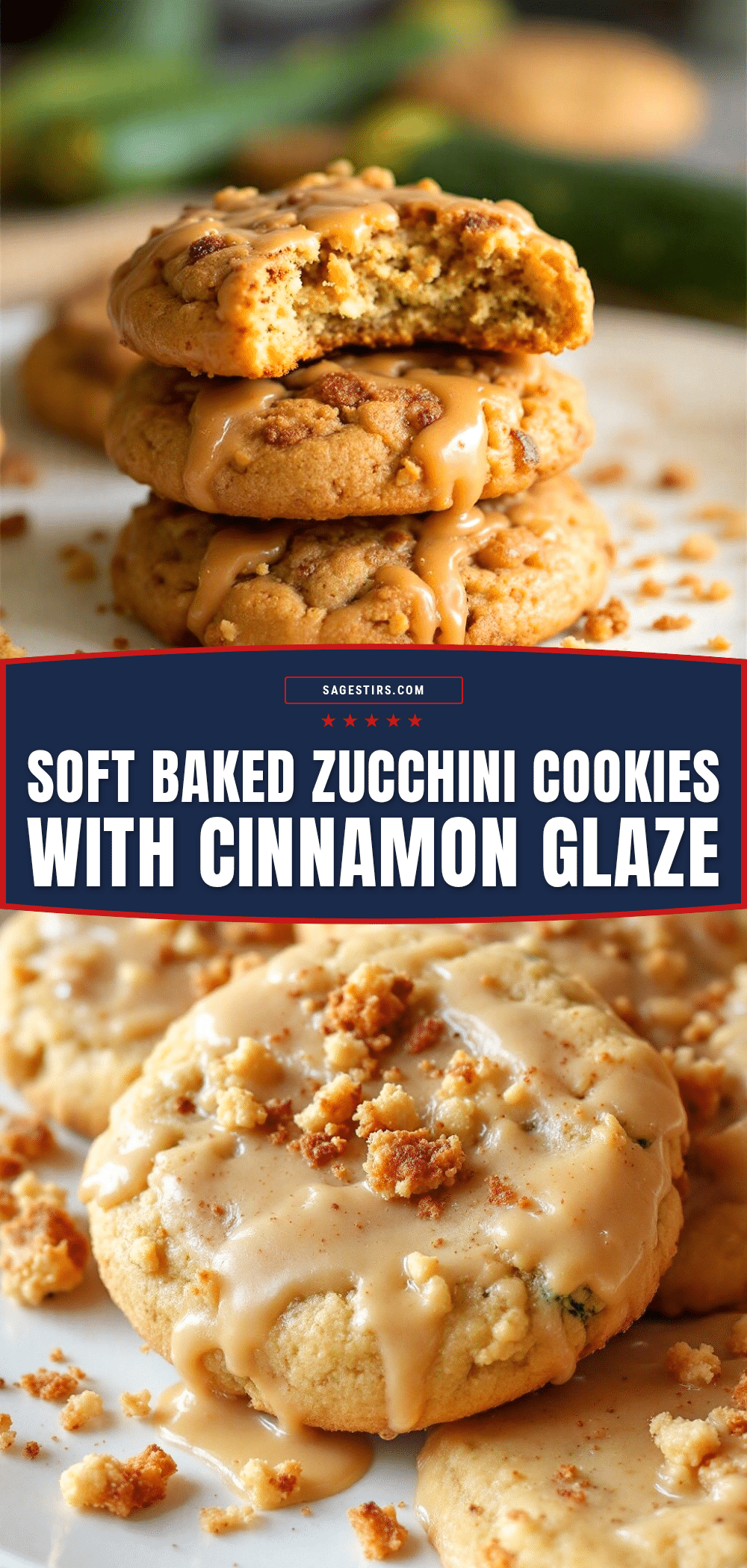 soft-baked zucchini cookies with cinnamon glaze recipe