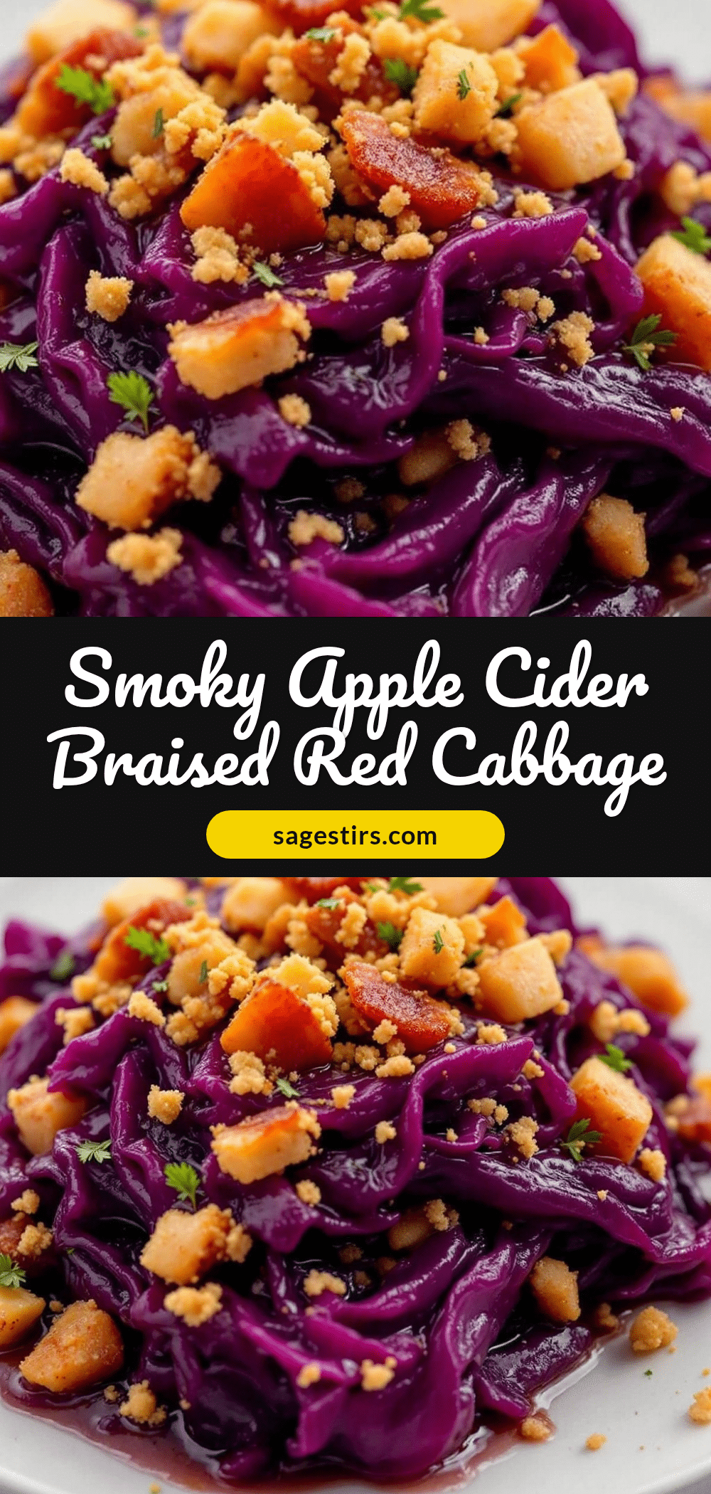 apple cider braised red cabbage with bacon recipe