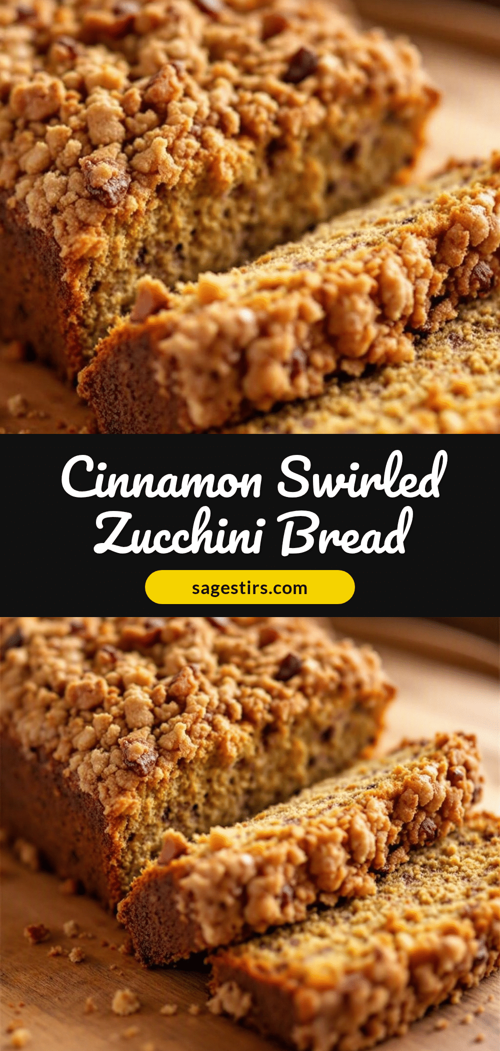 Best Zucchini Bread with Cinnamon Streusel Topping recipe