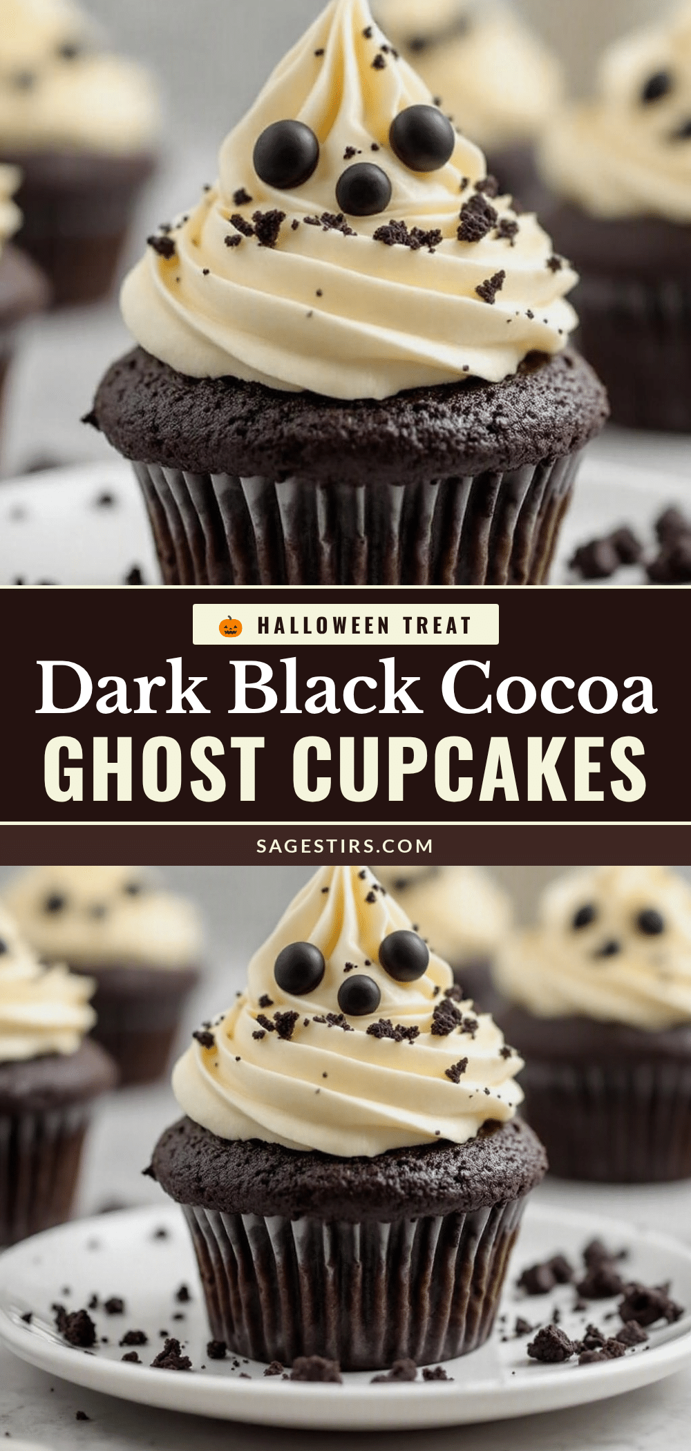 black cocoa ghost cupcakes recipe