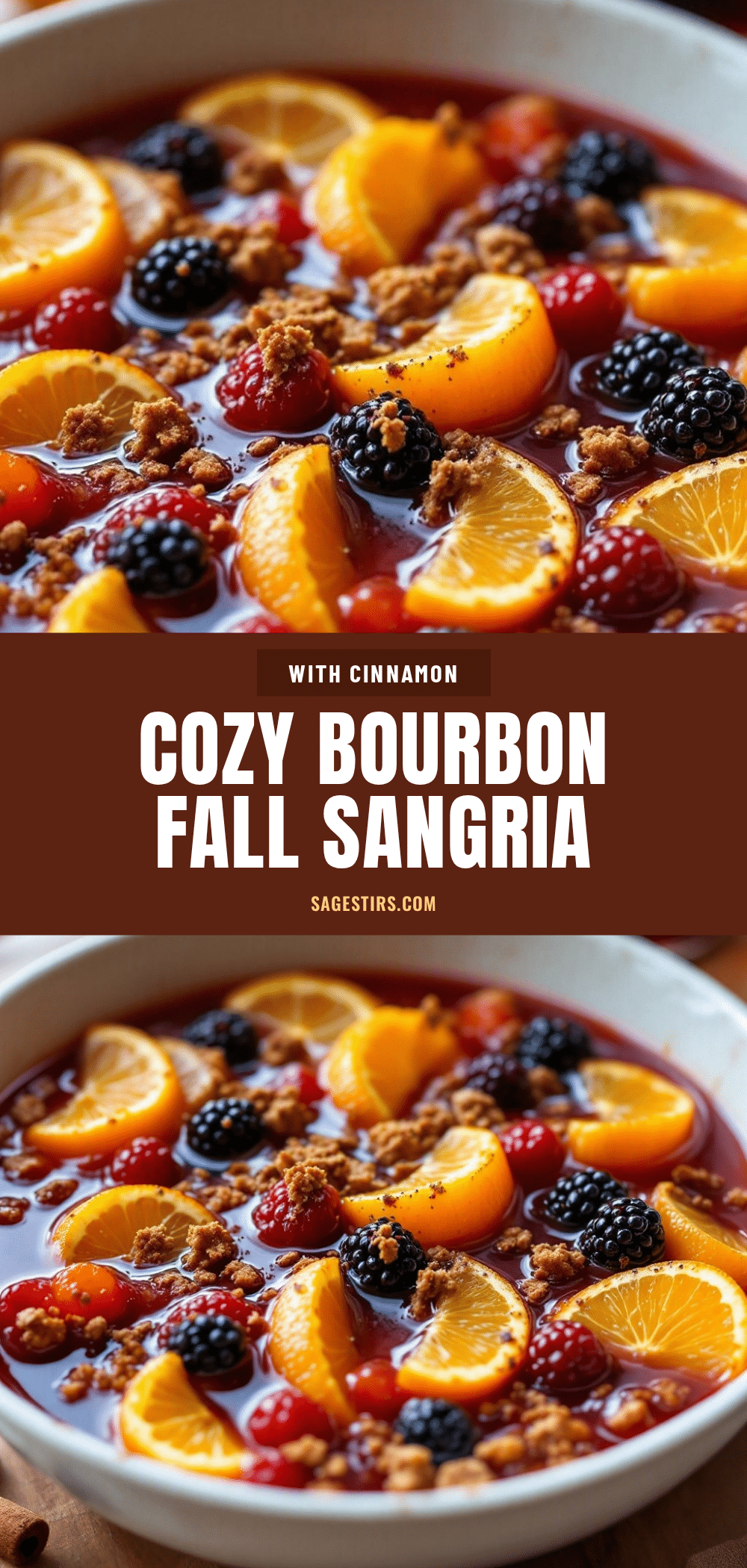 Cozy Bourbon Fall Sangria recipe