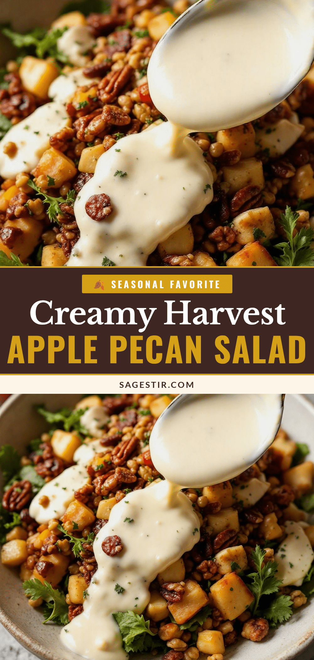 creamy harvest apple pecan salad recipe