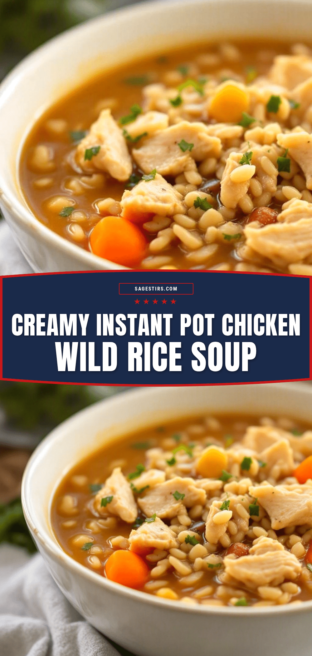 creamy instant pot chicken and wild rice soup recipe
