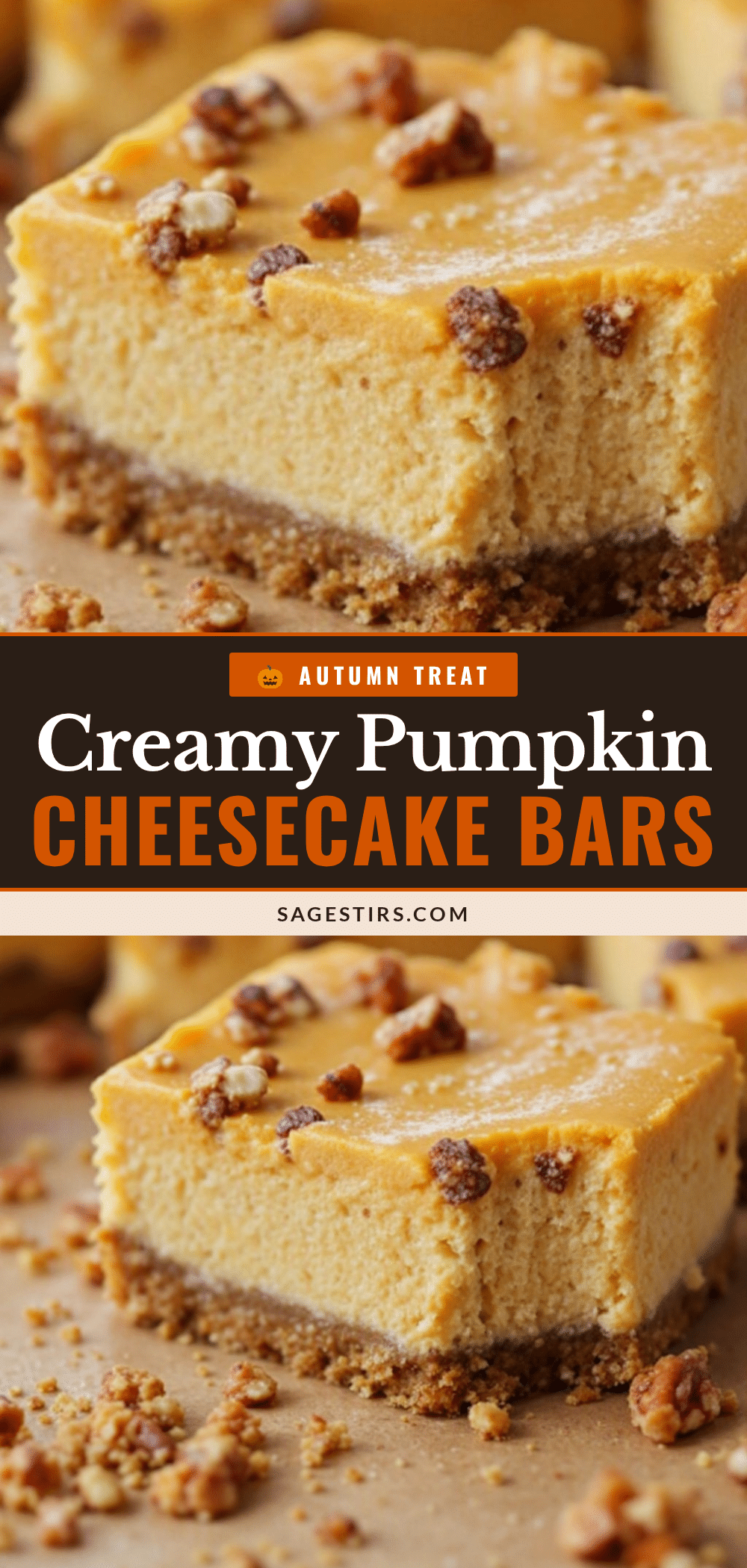 Creamy Pumpkin Cheesecake Bars recipe