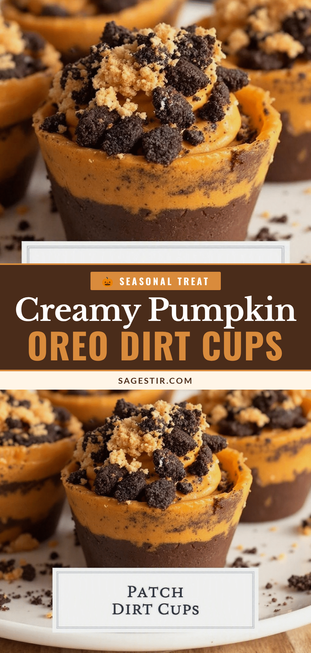 creamy pumpkin patch dirt cups recipe