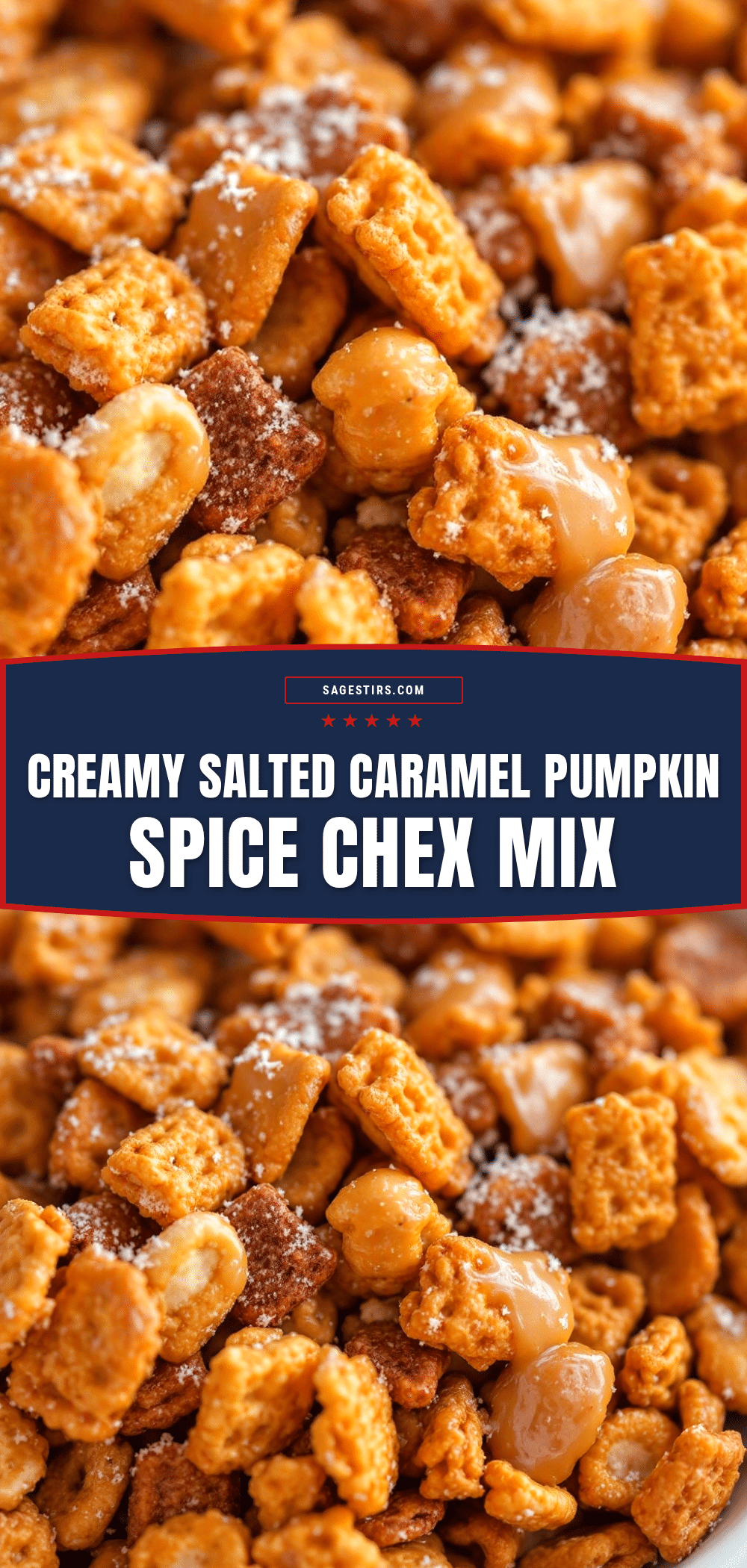 creamy salted caramel pumpkin spice chex mix recipe