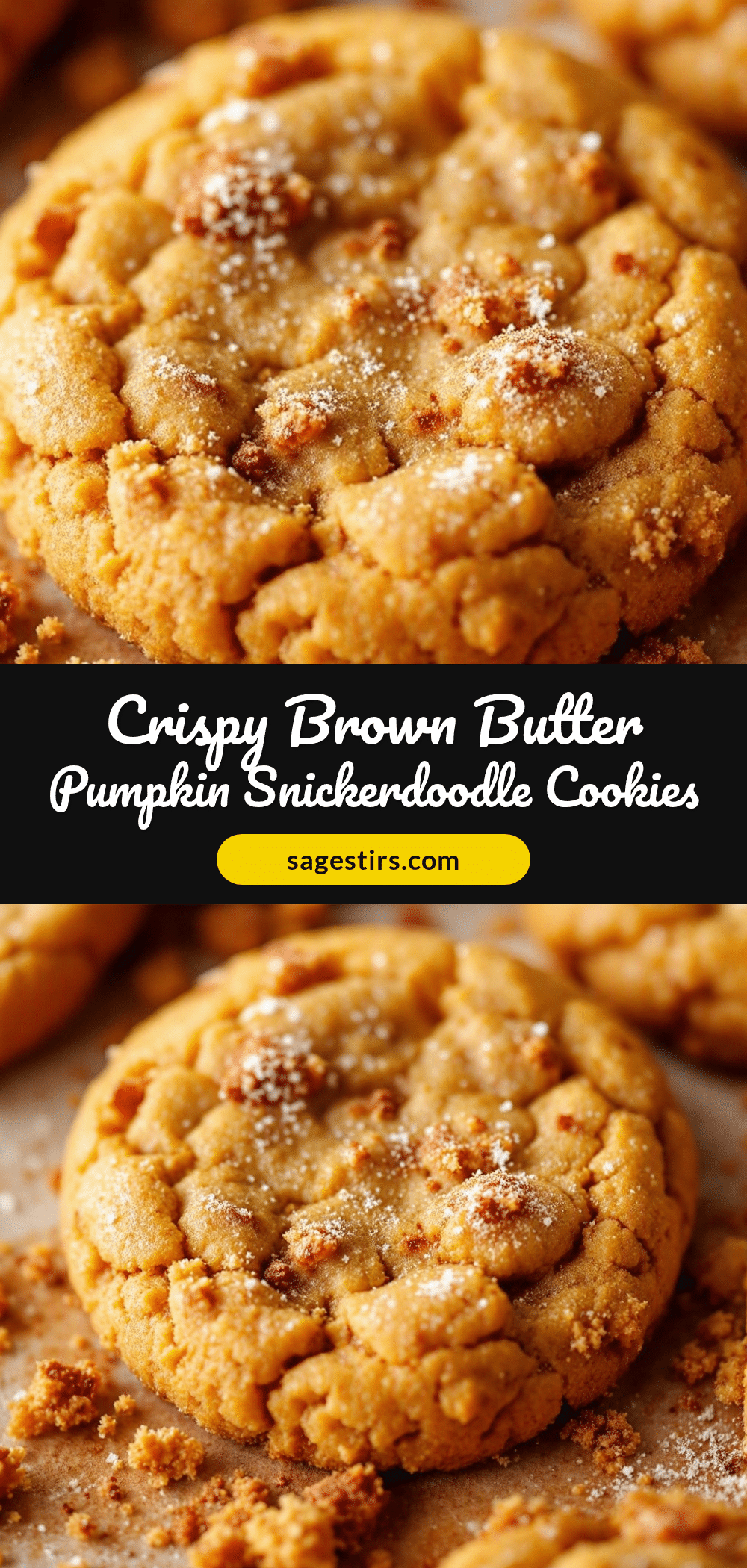 Crispy Brown Butter Pumpkin Snickerdoodle Cookies recipe