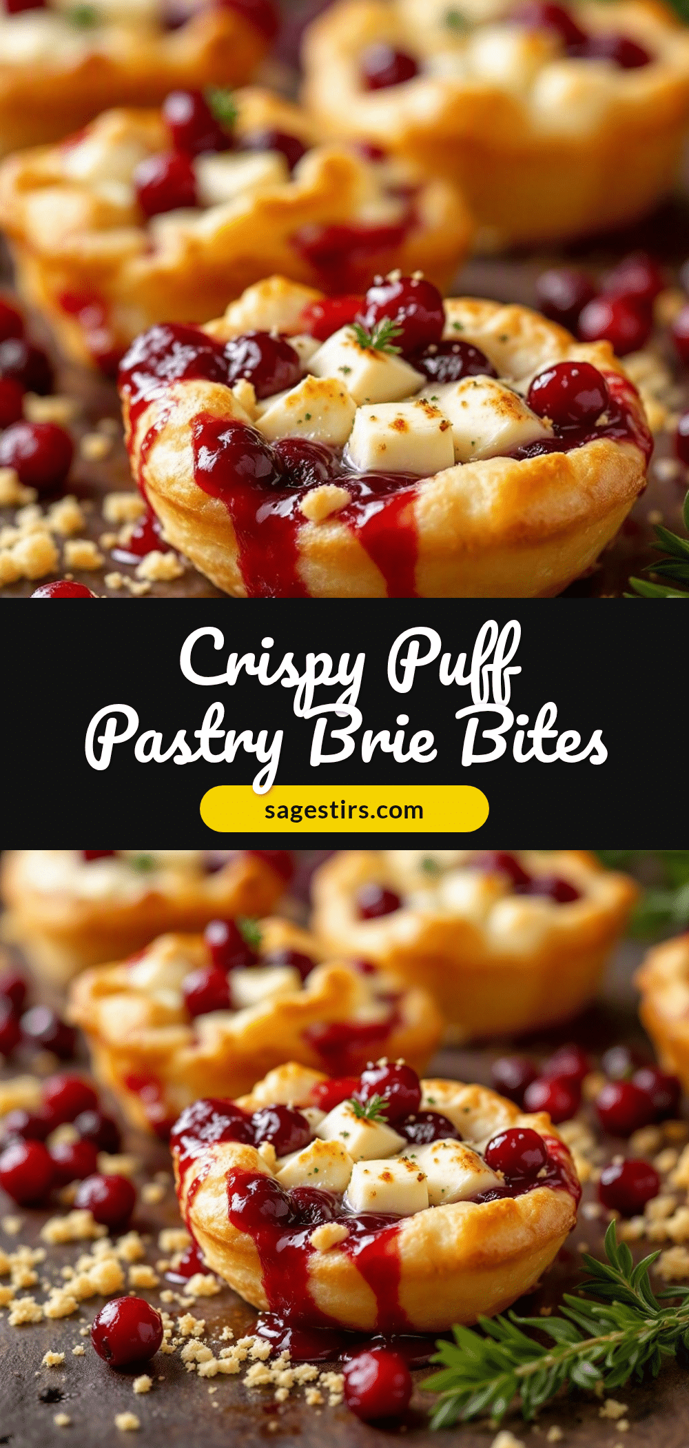 Crispy Cranberry Brie Bites recipe