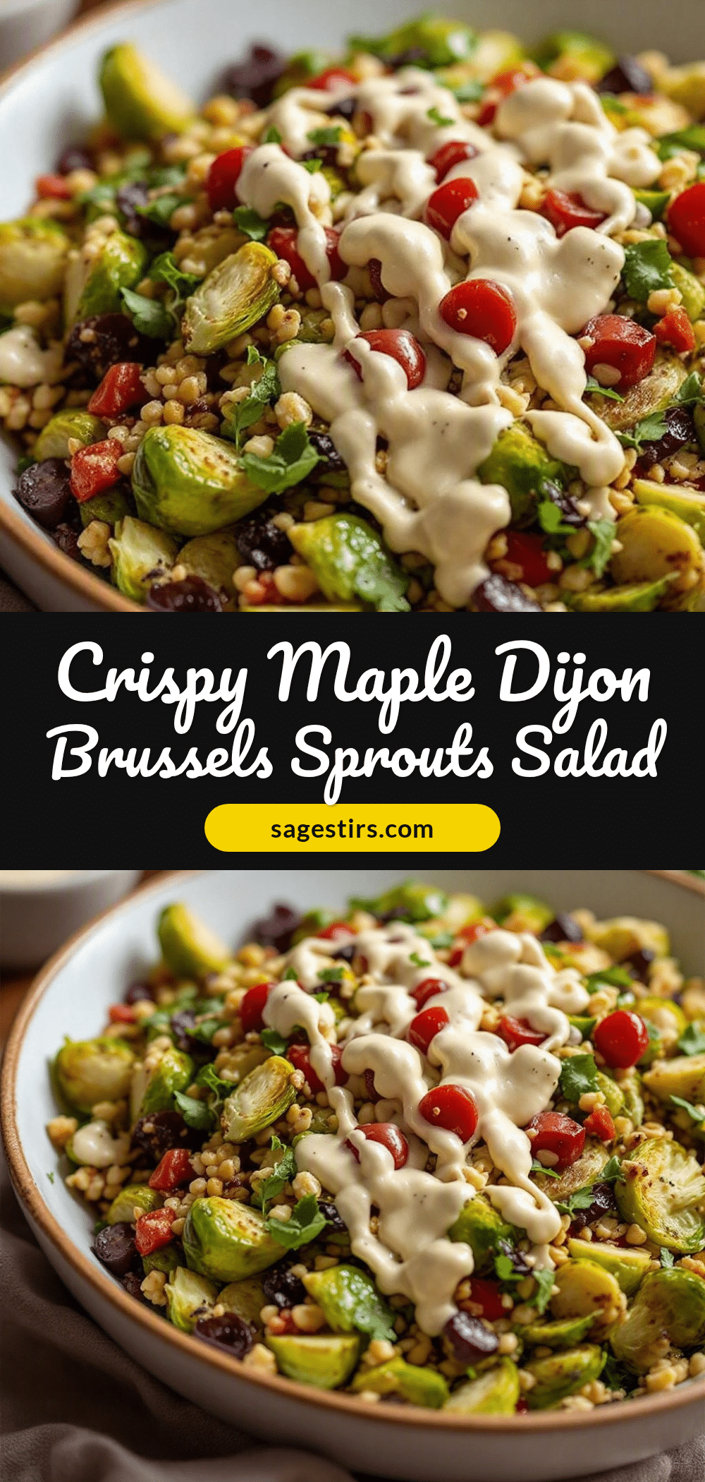 Crispy Maple Dijon Brussels Sprouts Salad recipe