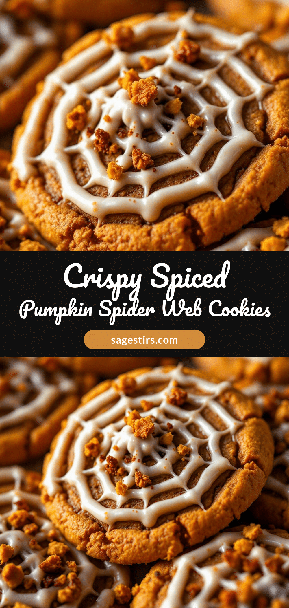 crispy spiced pumpkin spider web cookies recipe