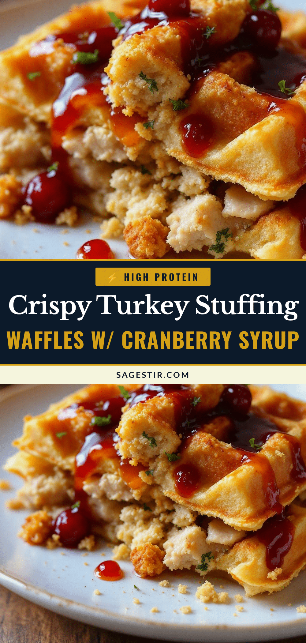 crispy turkey and stuffing waffles recipe