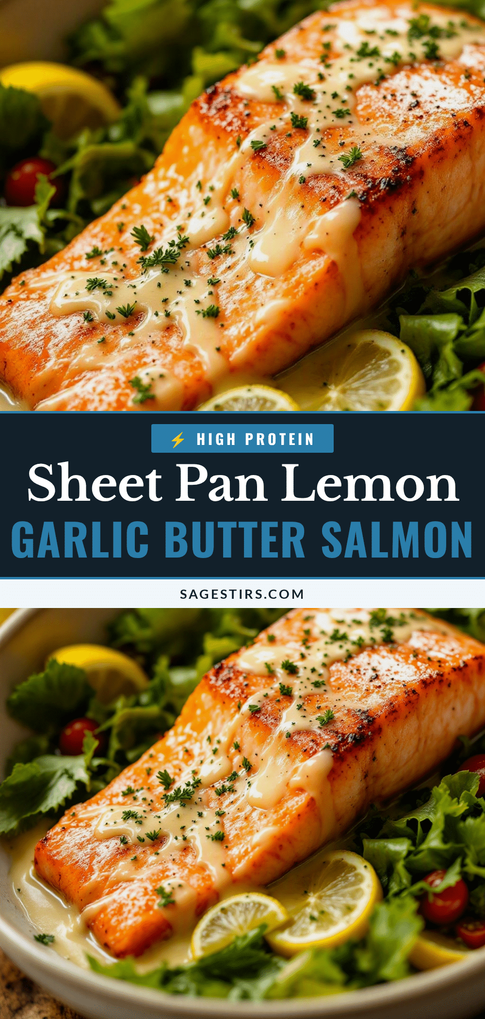 Easy Sheet Pan Salmon with Lemon Garlic Butter recipe