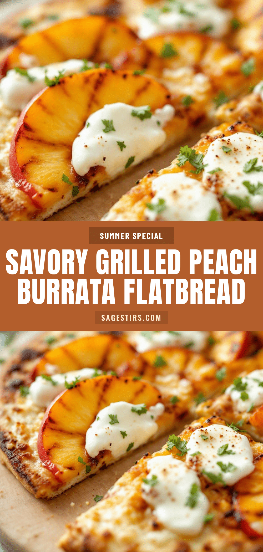 grilled peach and burrata flatbread recipe