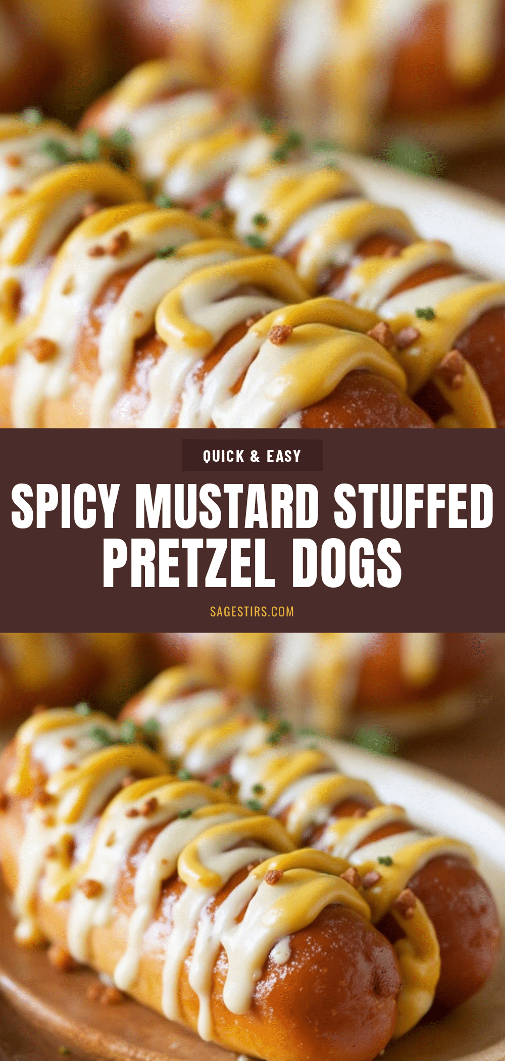 Halloween Mummy Stuffed Pretzel Dogs recipe