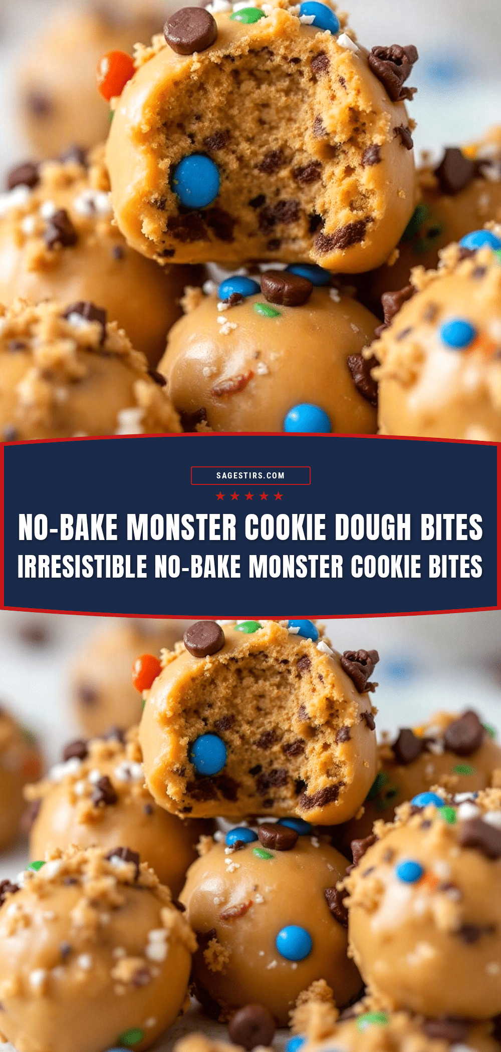 no-bake monster cookie dough bites recipe