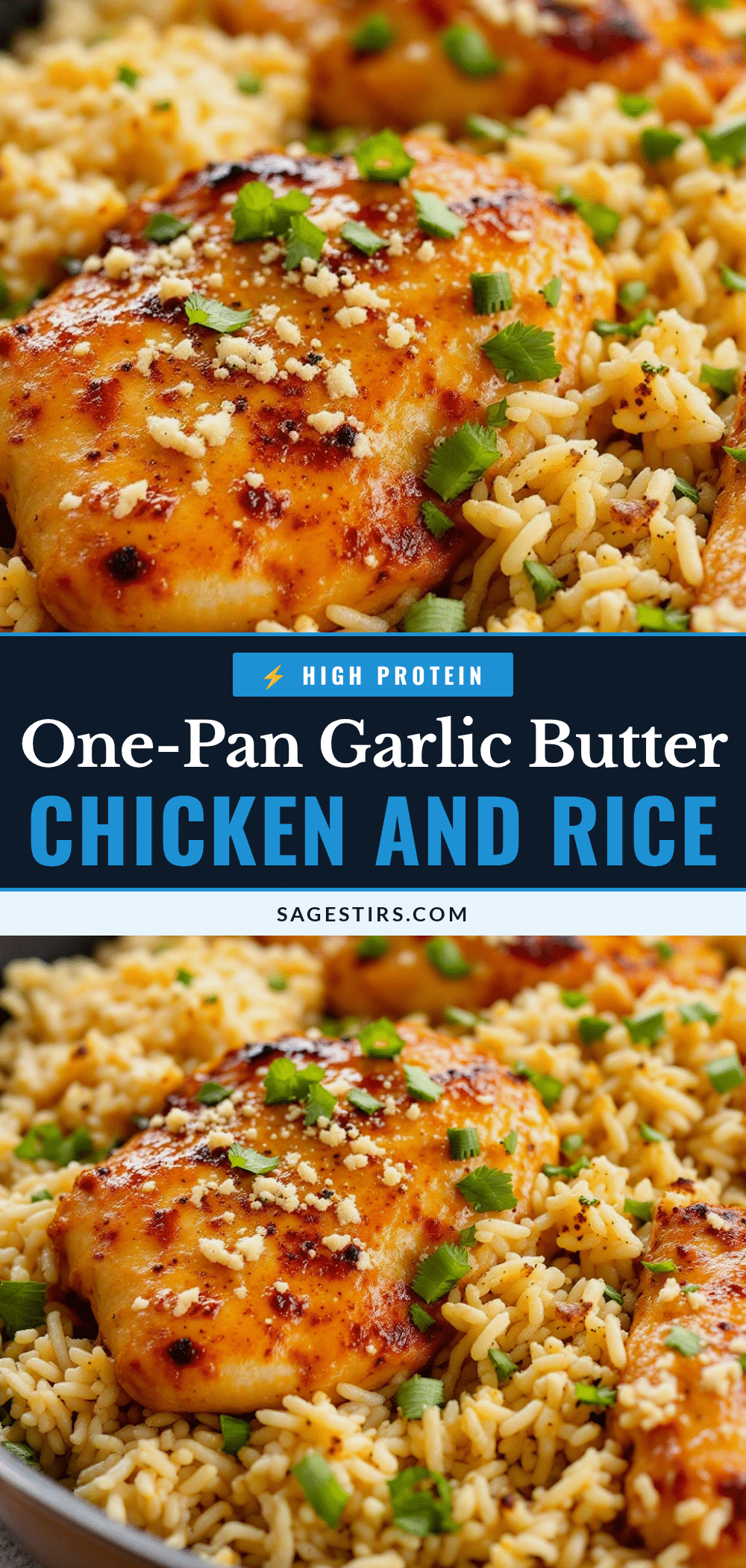 one-pan garlic butter chicken and rice recipe