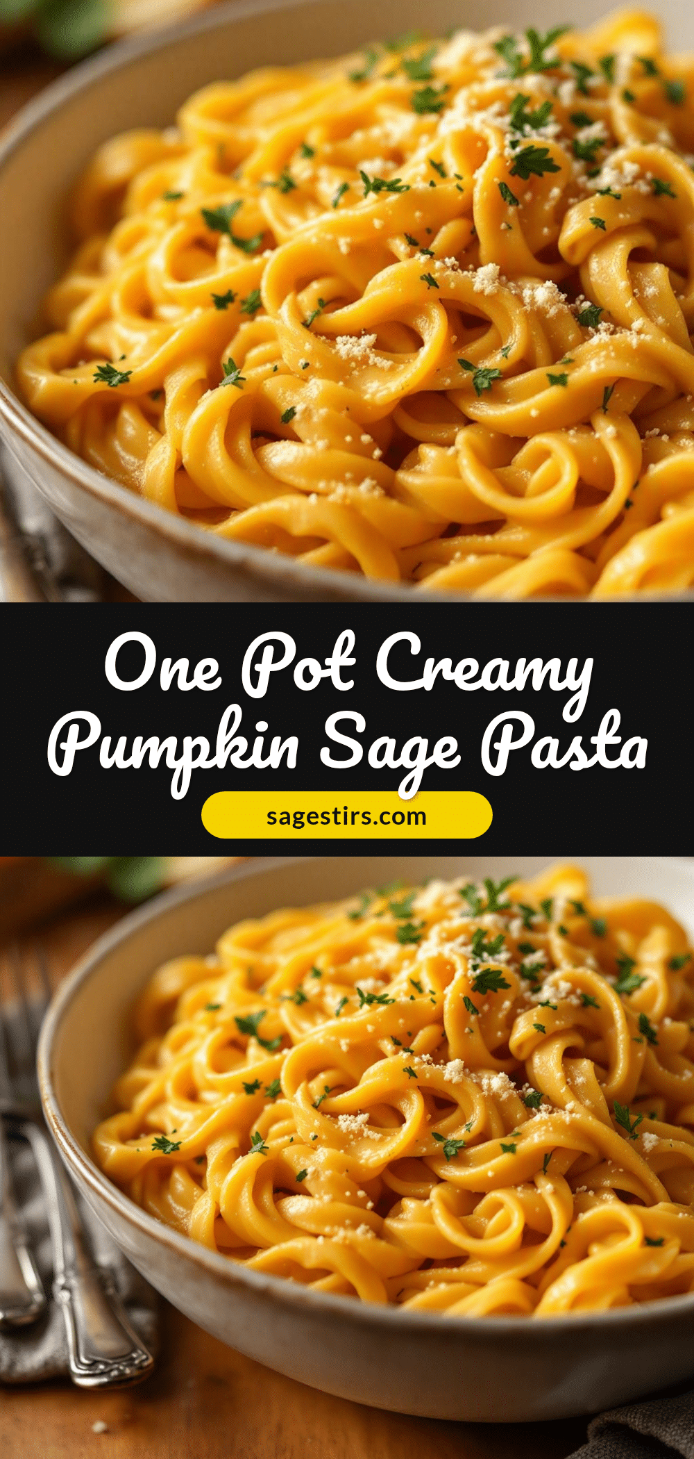 one pot creamy pumpkin sage pasta recipe