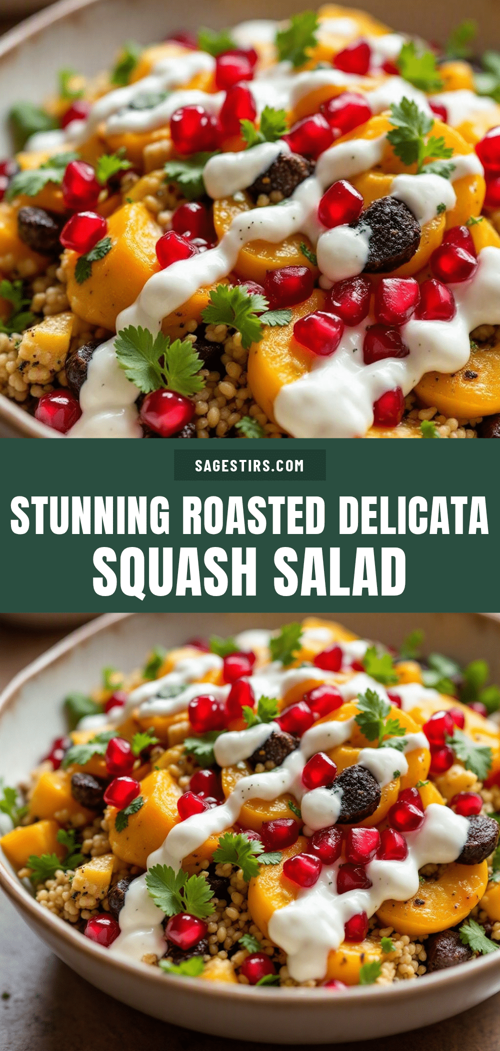 Perfect Roasted Delicata Squash and Pomegranate Salad recipe