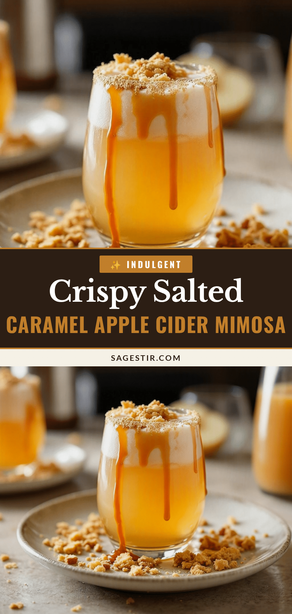 salted caramel apple cider mimosa recipe