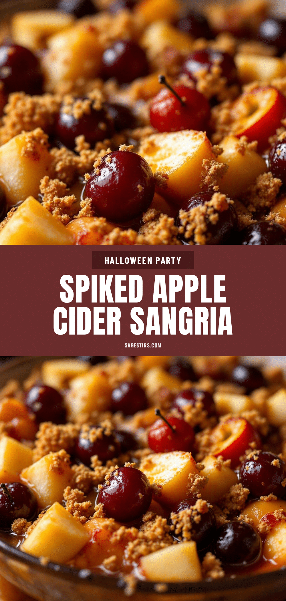 spiked apple cider sangria for halloween recipe